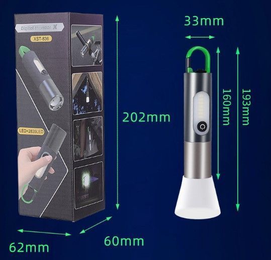 Акумуляторний ручний LED ліхтар світлодіодний кишеньковий ліхтарик для кемпінгу  100303 фото